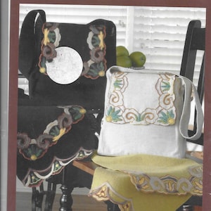 Bordado Indygo Junction para conjunto de bufanda y cartera/bolso de mano/Diseño de Marge Wooters - SIN CORTAR IJ 757 - Fechado en 2006 - Talla única*