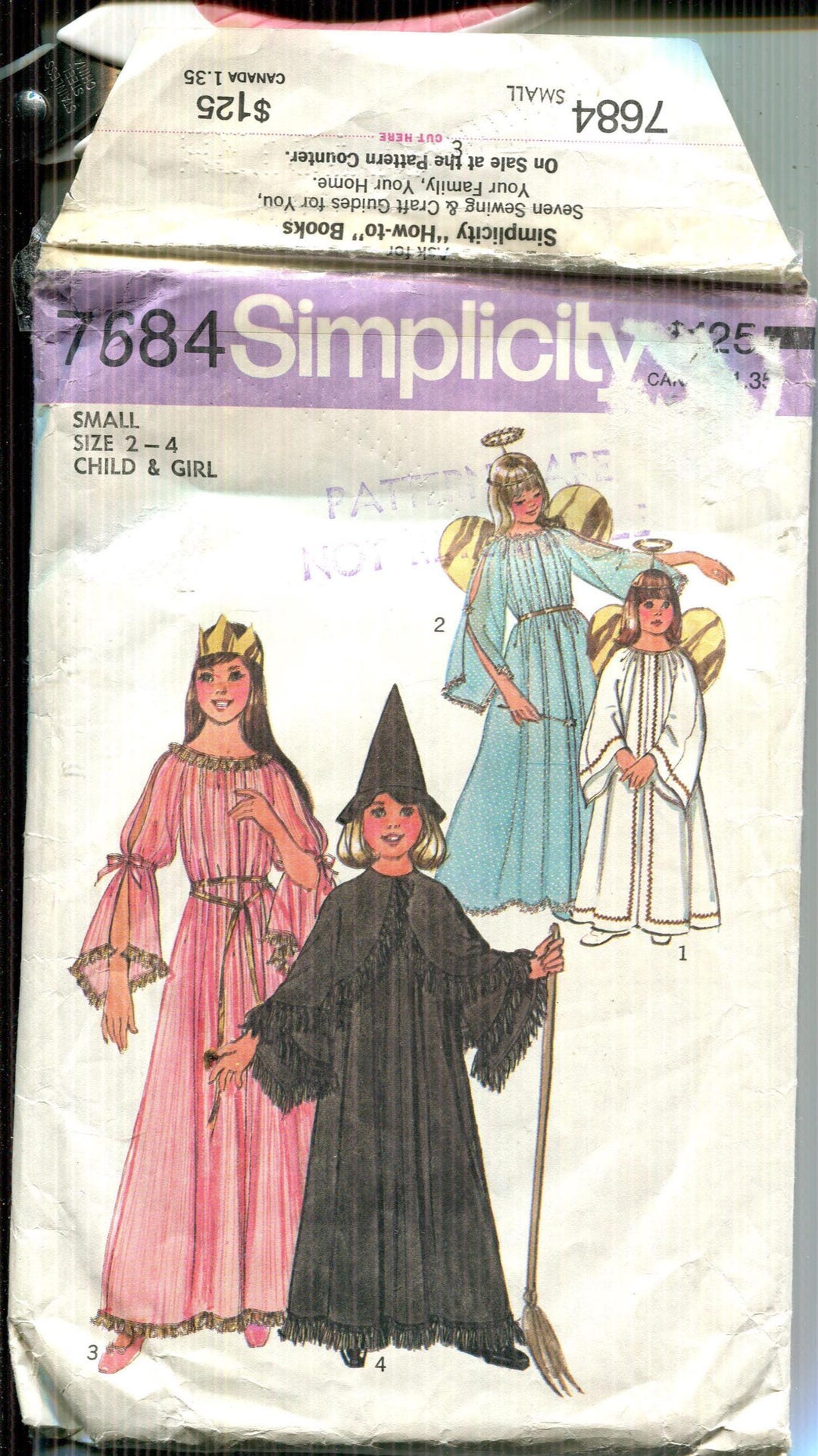 Vintage Simplicity 7684 Costume Pattern: Girls' Fairy, Witch, Princess ...