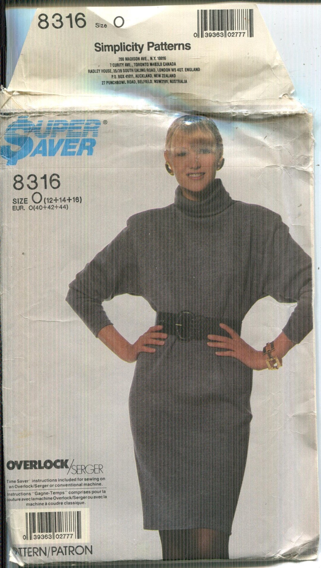 Extended Shoulder Pattern Misses' Straight Dress Pattern, Stretch Knits Only, Turtleneck Collar ...