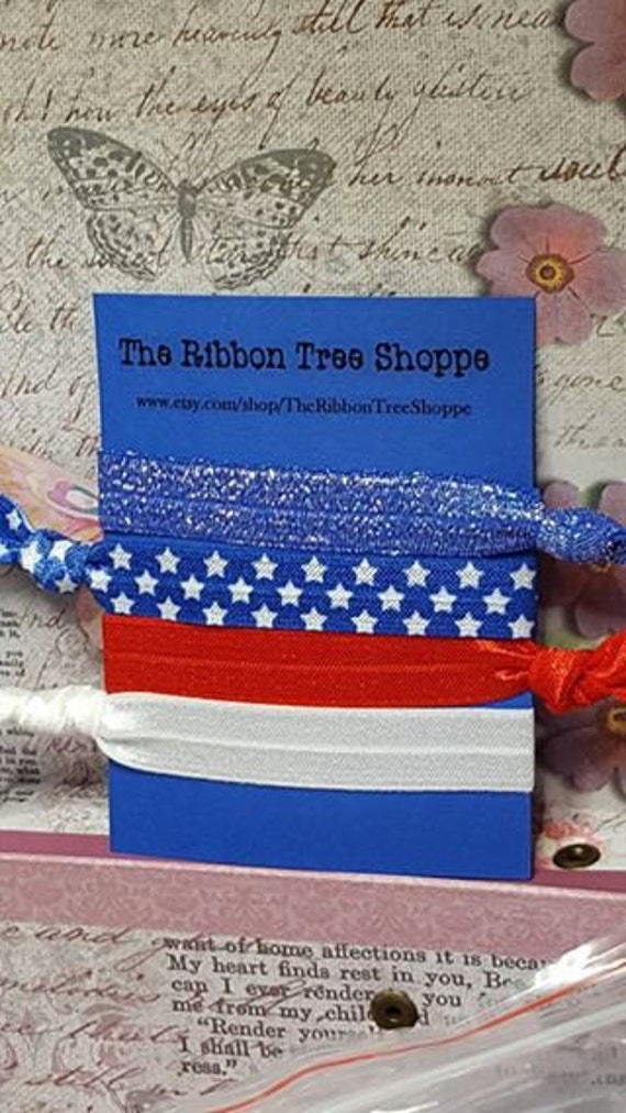 Foe Hair Ties Tangle Free Creaseless Hair Ties Patriotic Etsy