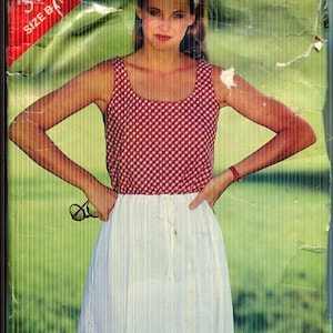 Haut semi-ajusté pour femme et jupe trapèze Poches latérales Taille de coupe 18-Butterick 3155-Voir et coudre Date des années 1980-Tailles disponibles 14 16 18