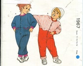 Toddlers Pattern-Loose Fitting Jumpsuit CUT SZ 2 Kwik Sew 1967 -Available Sizes 1, 2