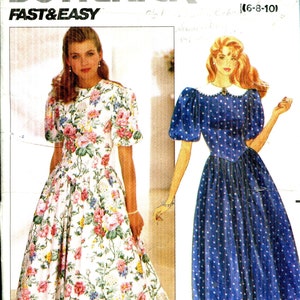 Pattern Misses&#39; Fitted Dress, Lower Calf, Shaped Front, Flared Skirt  CUT see description Butterick 4550 Fast and Easy series-