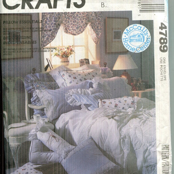 Home  Decorating Pattern Pillow Essentials, Instructions for Pillow Covers and Pillows UNCUT/FF-McCalls 4789