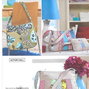 Simplicity 2617 Patchwork Handbag Pattern, Three Lined Bags, Makeup Bag, Tissue Holder, Keyring