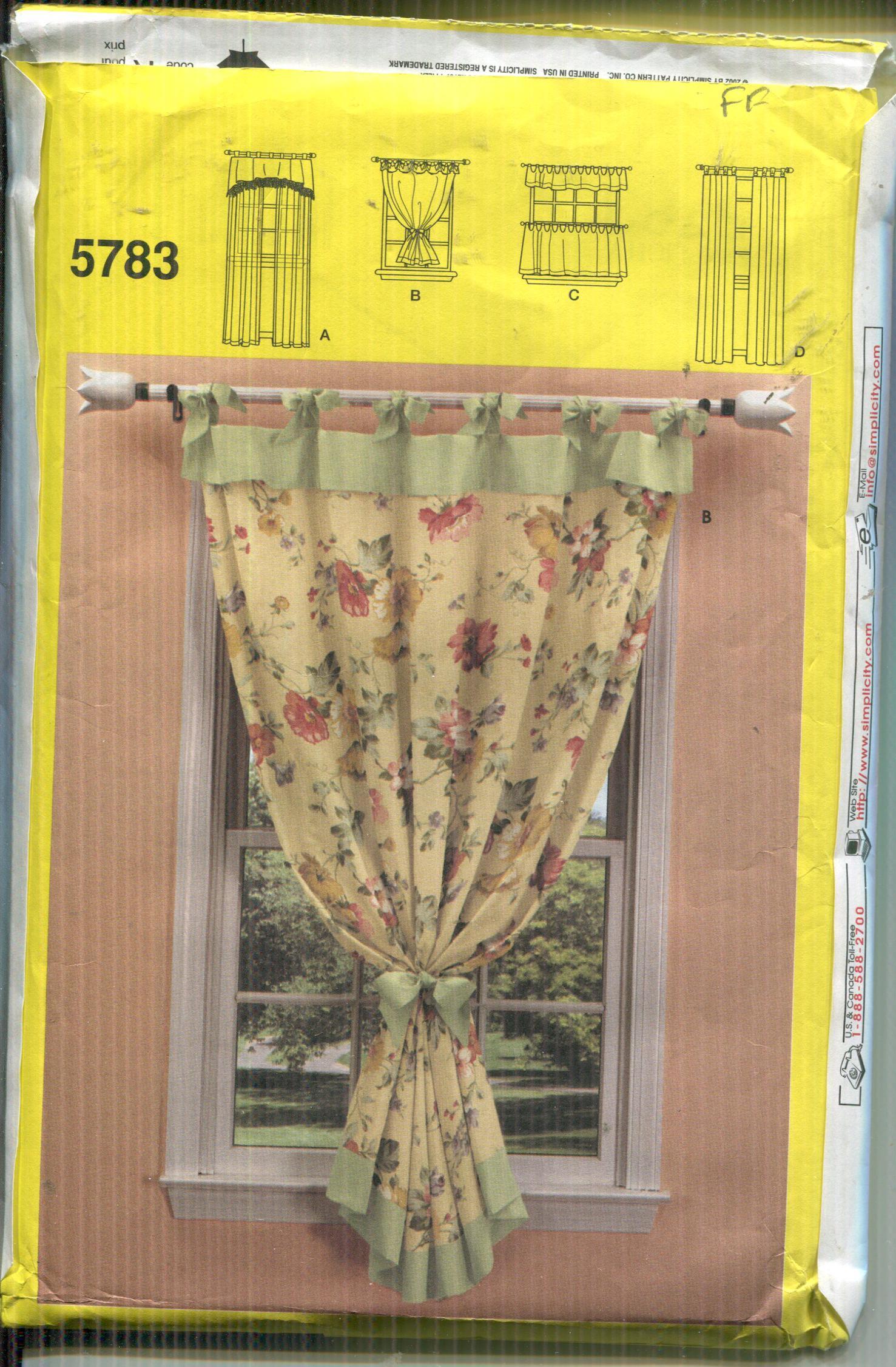 Fringed Valance Sewing Pattern With Tabs & Scalloped Edge, Tied Tab ...