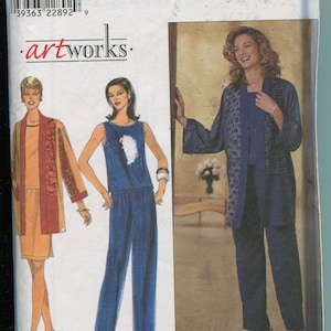Pattern Misses&#39; Pullover Top, Loose Fitting, Jacket, Pants and Skirt UNCUT/FF- Simplicity 8661- Art work series Dated 1999 -Sizes P 12 14 16