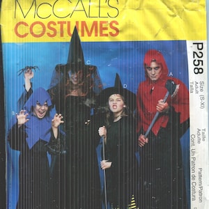 McCalls 258 Adult Halloween Costume Pattern, Witch, Vampire, Ghoul, UNCUT  Size S-XL