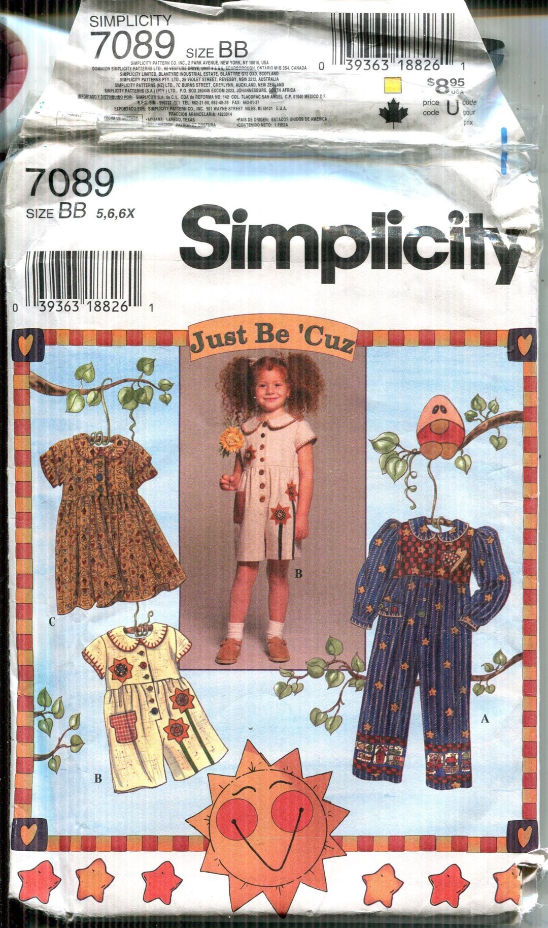 Girls Pattern Romper & Dress UNCUT Simplicity 7089 | Long and Short ...