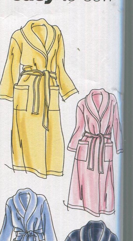 Simplicity 5931 Robe Sewing Pattern: Unisex XS-XL, Shawl Collar ...