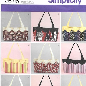 Simplicity 2676 Handbag with Two Styles of Interchangeable Covers Bag 7.5"x13"