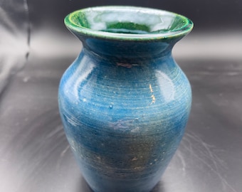 Ceramic Vase, Blue, Stoneware, Handmade, Wheel Thrown, Pottery, Artisan, Glazed