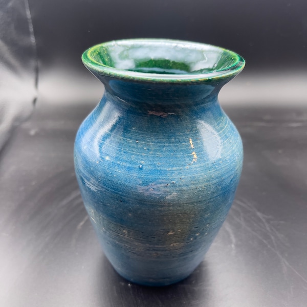 Ceramic Vase, Blue, Stoneware, Handmade, Wheel Thrown, Pottery, Artisan, Glazed