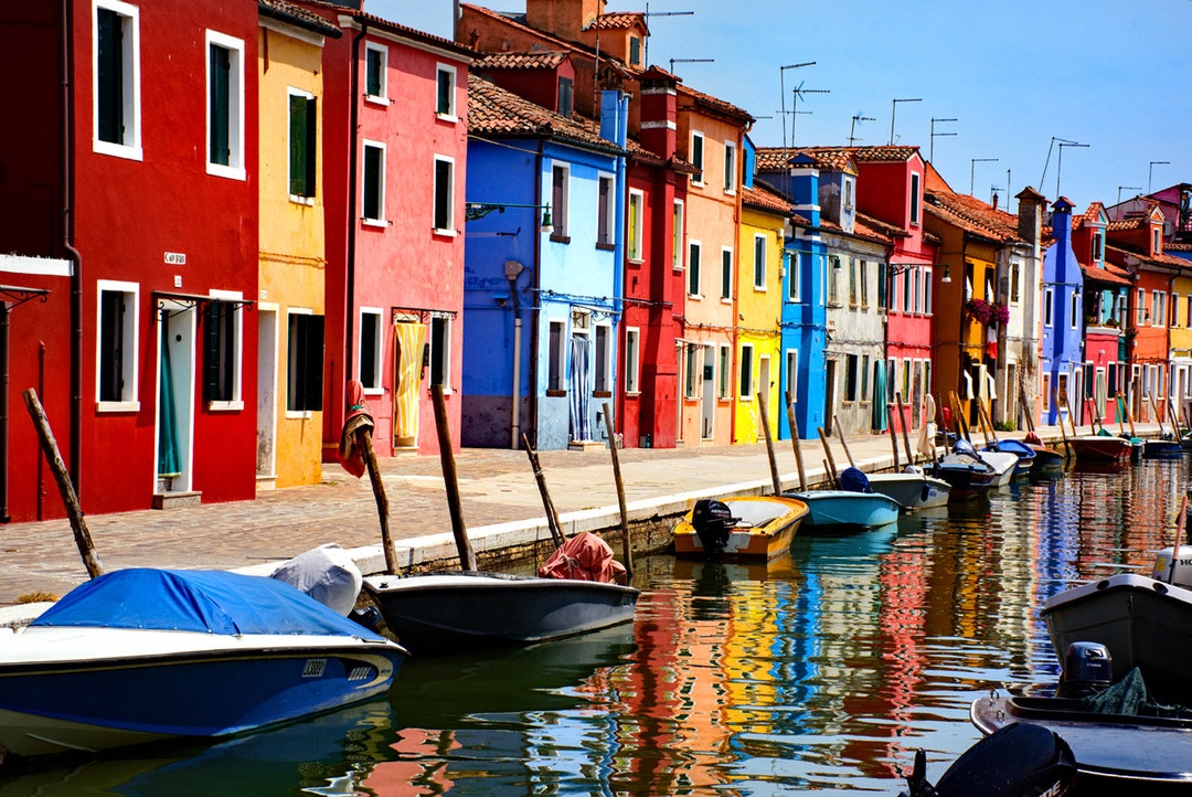 Metal Print - Venice, Burano, Murano, Village, Europe, Colorful Village ...