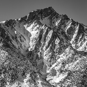 Mount Whitney, Black and White, BW, Winter,  Metal Print, Photography, Wall Art, Landscape, Scenic, Photo