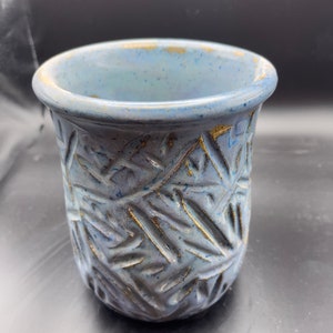 Ceramic Vase, Kitchen Utensil Holder, Blue, Stoneware, Handmade, Wheel Thrown, Pottery, Artisan, Glazed
