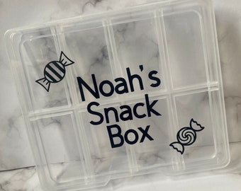 Personalised travel snack box , cinema treat box , treat box , snack box , #snackle box , snack box for children,travel snack boxes