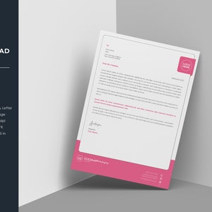 Plantilla membrete / Membrete de empresa / Membrete limpio de negocios / Ms Word & Plantilla de Illustrator / Descarga instantánea - V43