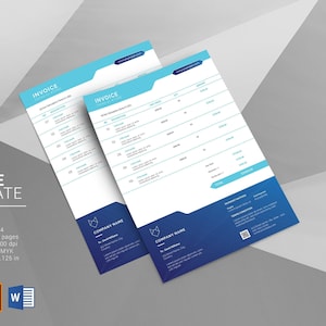 Printable Invoice template | Business Invoice , corporate Invoice | Photoshop, Illustrator & Microsoft Word Template | Instant download, V24