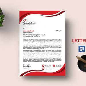 Plantilla de membrete de negocio / limpio membrete corporativo / diseño de membrete / plantilla de Ms Word y Photoshop / Descarga instantánea - V32