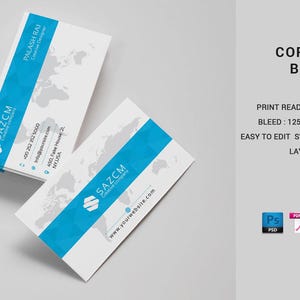 Sjabloon voor professionele visitekaartjes| Bedrijfsvisitekaartje | Photoshop, InDesign & Illustrator Template, Direct downloaden | V03