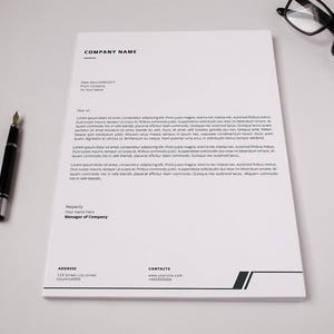 Plantilla de membrete, plantilla de Photoshop y MS Word imprimible / Descarga instantánea - V20