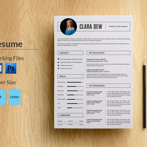 Resume Template in Word and Photoshop | Cv Template | Professinal and creative resume | Cv design | Instant Download | Cv-024