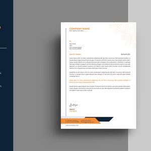 Plantilla de membrete / Membrete corporativo / Diseño de membrete comercial / Plantilla Ms Word & Illustrator / Descarga instantánea