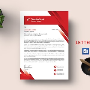 Minimal Letterhead Template | Corporate Letterhead | Company Letterhead Design | Ms Word & Photoshop Template | Instant Download - V30