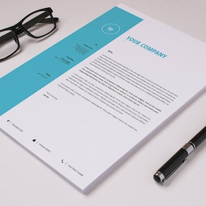 Letterhead Template | Business Letterhead | Printable Ms Word &   Photoshop  Template | Instant Download - V09