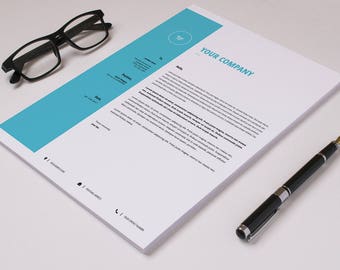 Letterhead Template | Business Letterhead | Printable Ms Word &   Photoshop  Template | Instant Download - V09