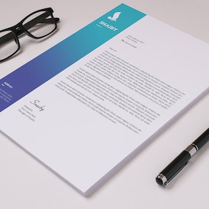 Plantilla de membrete corporativo / membrete de negocios / Photoshop & MS Word Plantilla / Descarga instantánea - V16
