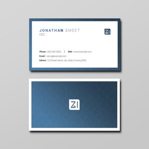 Sjabloon voor afdrukbare professionele visitekaartjes |   Premade Business Card Design, Photoshop Template, Instant download | V13