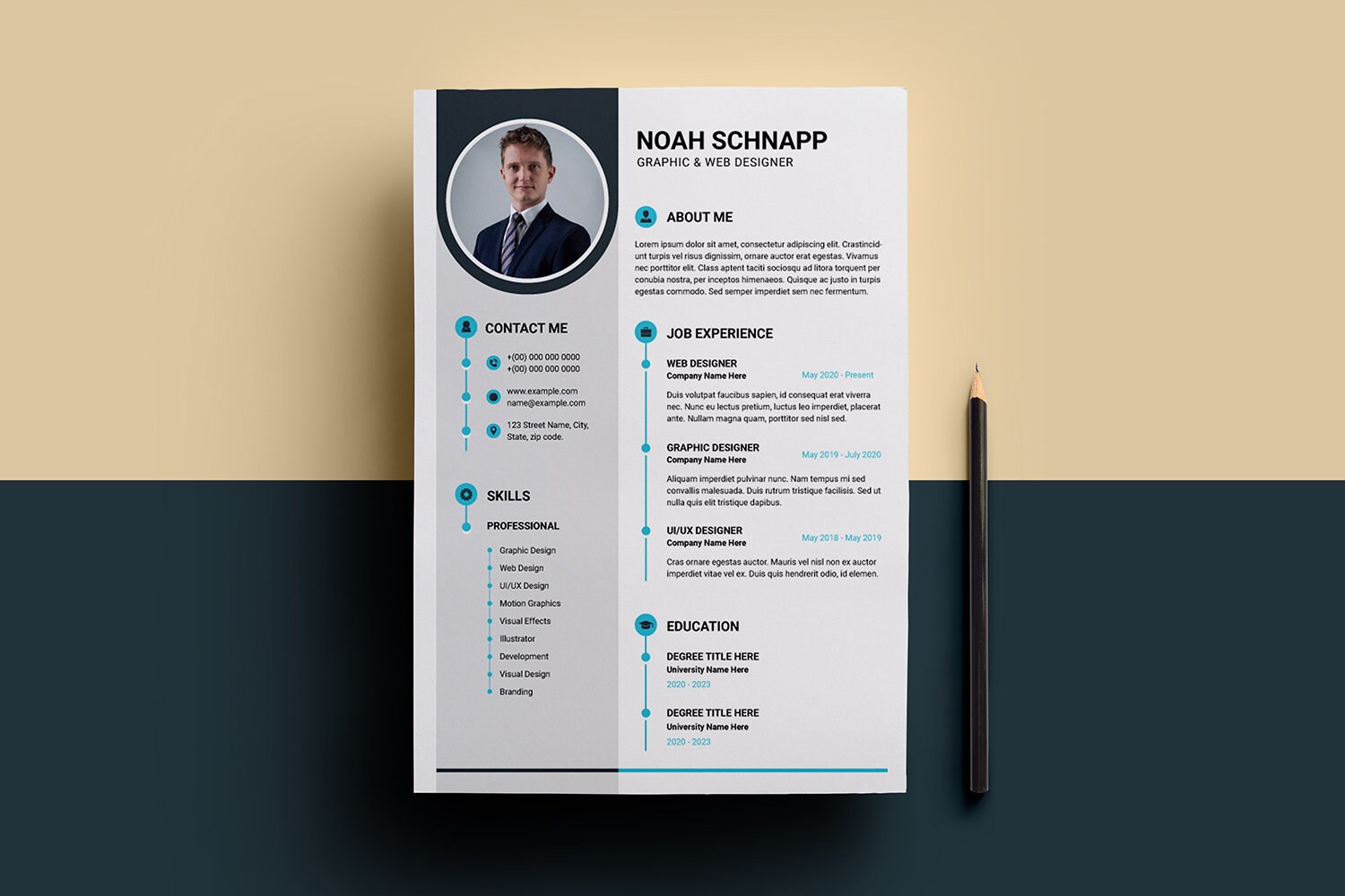 Resume Template , Minimal Cv Design , Word Resume Template, A4 and Us ...