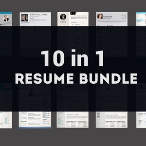 CV Bundle , 10  Clean Resume Template Bundle |   Cv Template |  Resume for Word and Photoshop