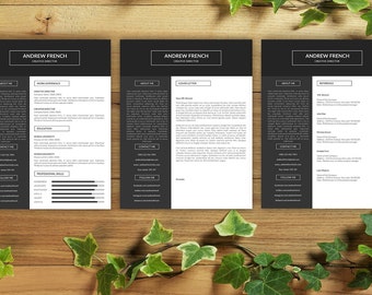 Modern Resume Template, Cover Letter, and References (Instant Download)
