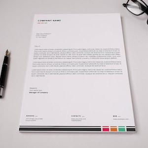 Plantilla de membrete / membrete de la empresa / membrete de la empresa, plantilla de Photoshop y MS Word imprimible / Descarga instantánea - V19