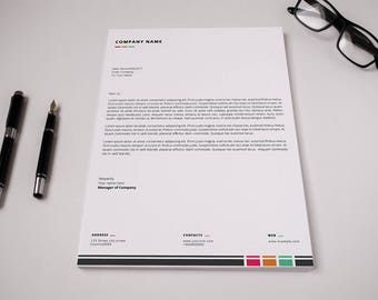 Letterhead Template | Business Letterhead | Company Letterhead, Printable Photoshop & MS Word Template | Instant Download - V19