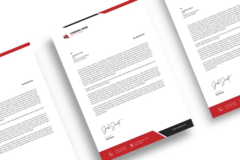 Corporate Letterhead Letterhead Template Company | Etsy