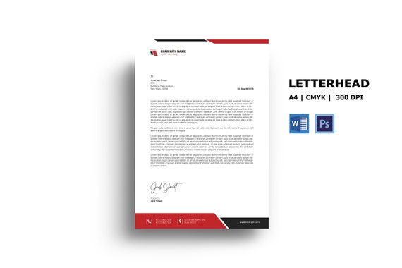 Corporate Letterhead Letterhead Template Company - Etsy Canada