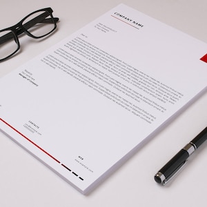 Plantilla de membrete imprimible, plantilla de Photoshop y MS Word imprimible / Descarga instantánea - V21