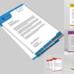 Plantilla de membrete ? Carta de negocios ? Plantilla de InDesign > MS Word imprimible ? Descarga instantánea - V07