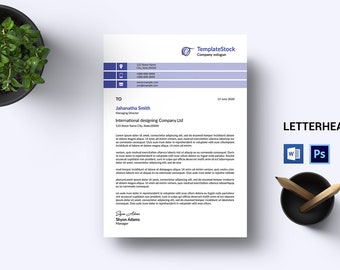 Letterhead Template | Corporate Letterhead | Company Letterhead Design | Ms Word & Photoshop Template | Instant Download - V26