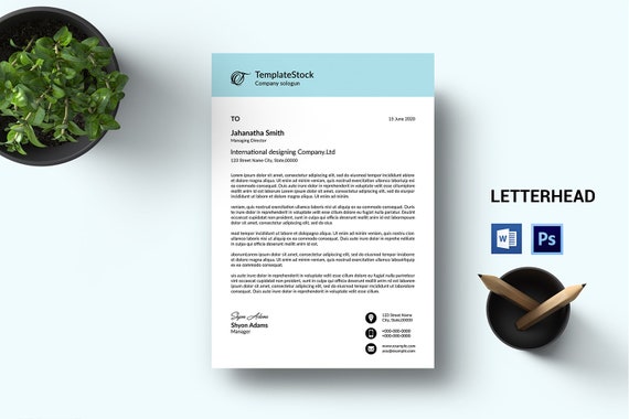 Minimal Letterhead Template Corporate Letterhead Company Etsy