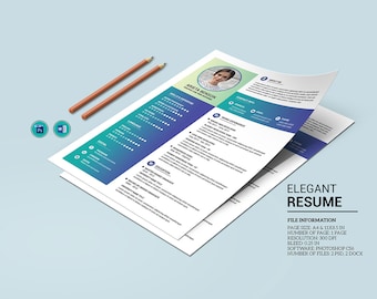 Minimalist Resume Template, Clean CV Design (Photoshop, Ms Word)