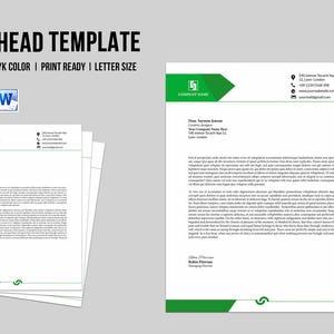 Plantilla de membrete de negocios corporativos ( Corporate Business Letterhead Template)  Membrete de empresa, Photoshop imprimible, Plantilla de InDesign & MS Word ? Descarga instantánea - V04