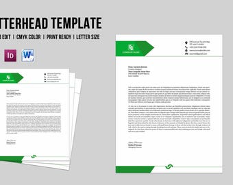 Corporate Business Letterhead Template |  Company Letterhead, Printable Photoshop, InDesign & MS Word Template | Instant Download - V04