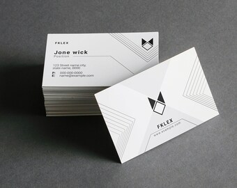 Minimal Business Card Template | Printable Corporate Business Card  Design, Visiting Card   | Photoshop Template, Instant download | V26