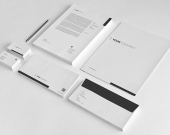 Clean Corporate Identity,  Corporate Stationery Design Template | Minimal Branding Identity Template |  Illustrator & MS Word Template | V09