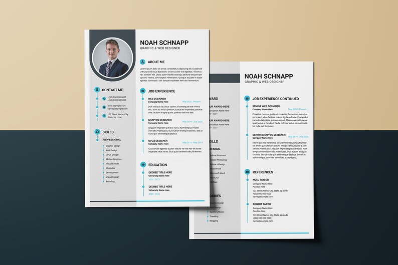Resume Template , Minimal Cv Design , Word Resume Template, A4 and Us ...